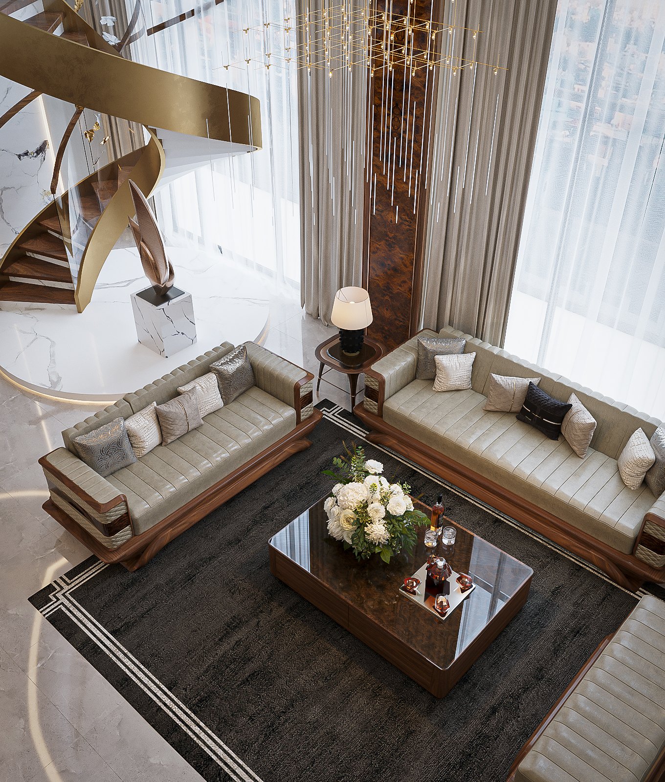 Thiết kế nội thất phòng khách nhà phố Luxury xu hướng 2025