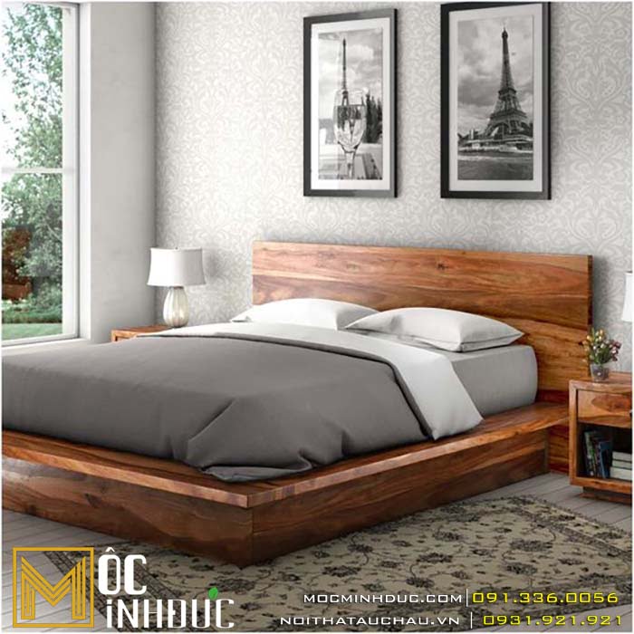 Mẫu giường gỗ tự nhiên đẹp