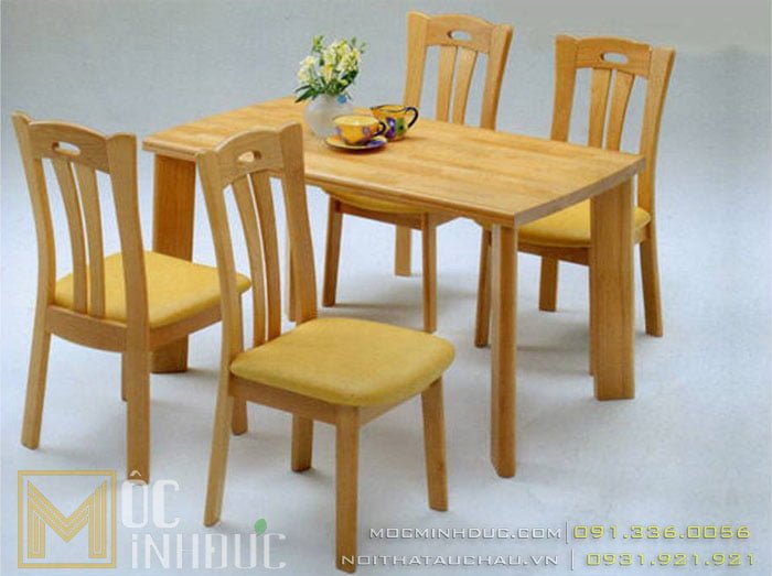 Mẫu bàn ăn 4 ghế đơn giản gỗ sồi