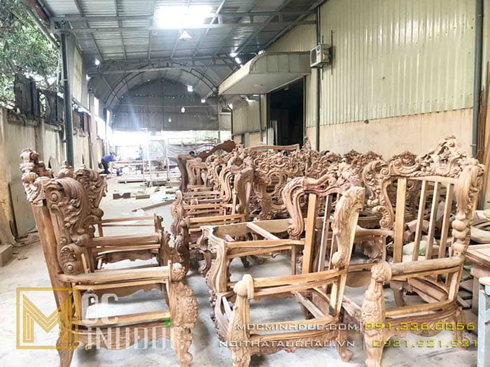 Sản phảm bàn ghế tân cổ điển tại nhà máy