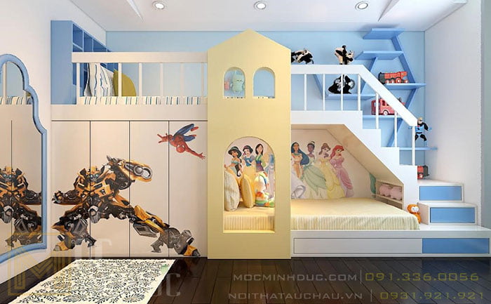 Mẫu phòng ngủ siêu nhân cho trẻ con