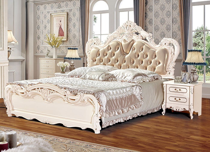 Giường gỗ 1m6 cao cấp mang phong cách tân cổ điển