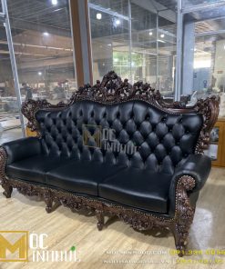 Bộ Sofa đại 10 món gỗ gỗ đỏ da thật