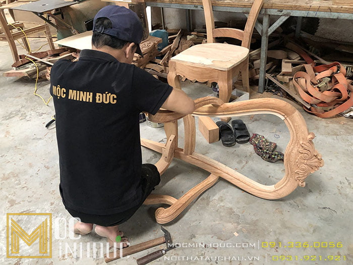 Sản xuất ghế gỗ tân cổ điển chất liệu gỗ tự nhiên