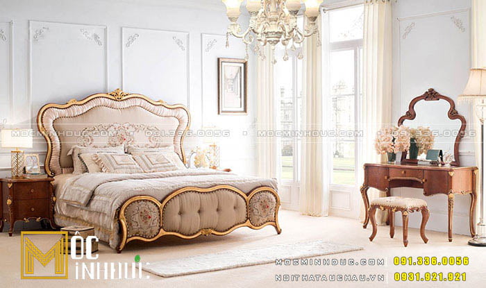 Mẫu giường ngủ phong cách châu Âu đẹp