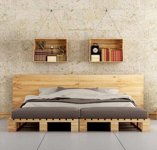Tab đầu giường làm từ gỗ pallet