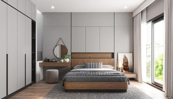 Cách bố trí phòng ngủ master theo phong cách hiện đại, tối giản