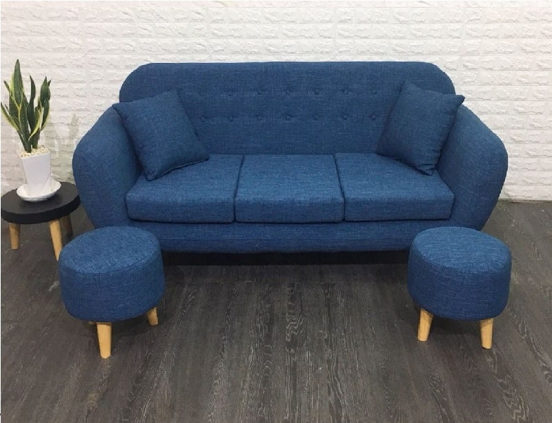 Mẫu bàn ghế sofa phòng khách nhỏ hình chữ “I” mềm mại và tinh tế
