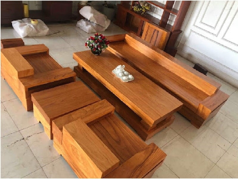 Bộ bàn ghế phòng khách từ gỗ Lim