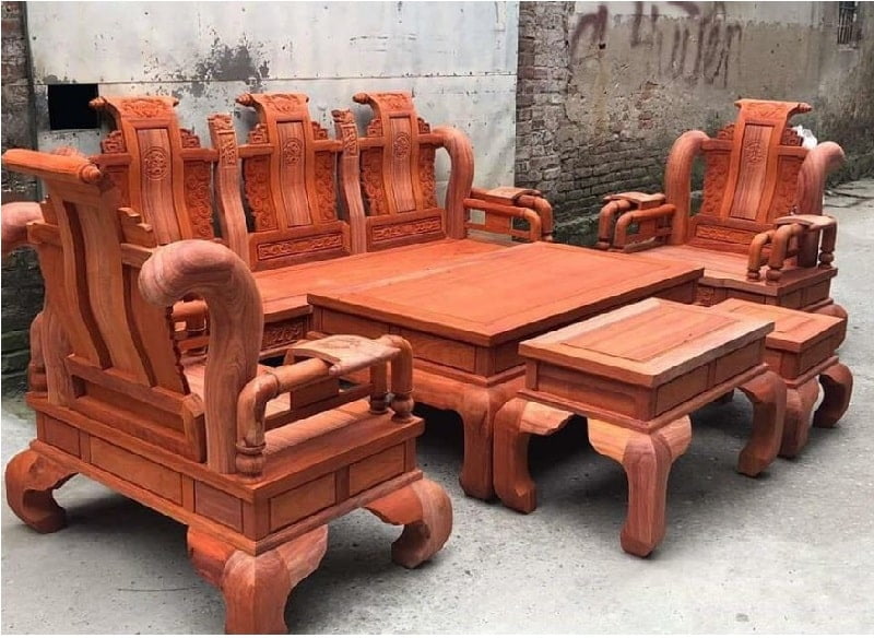 Mẫu bàn ghế phòng khách gỗ Hương Tần Thủy Hoàng
