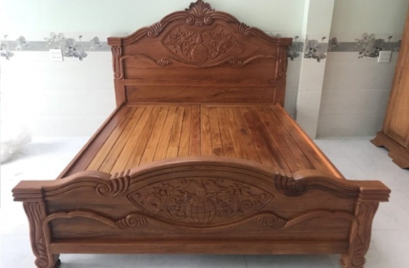 Mẫu giường gỗ Hương vừa đẹp, vừa bền và chắc