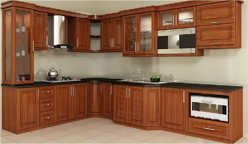 Mẫu thiết kế đơn giản cho tủ gỗ phòng bếp