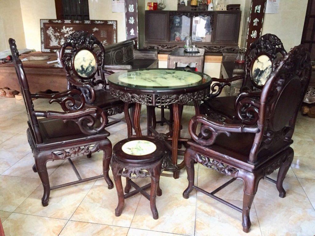 bàn ghế gỗ kiểu xưa