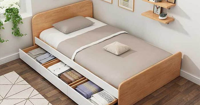 giường gỗ công nghiệp có ngăn kéo