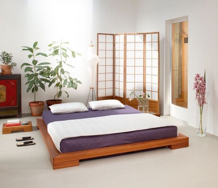 Mẫu giường nền Nhật làm từ gỗ tự nhiên