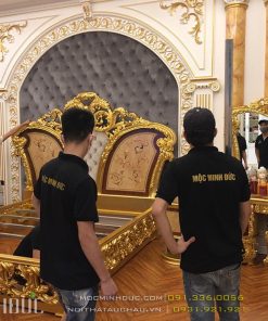 Thi công lắp đặt giường ngủ tân cổ điển