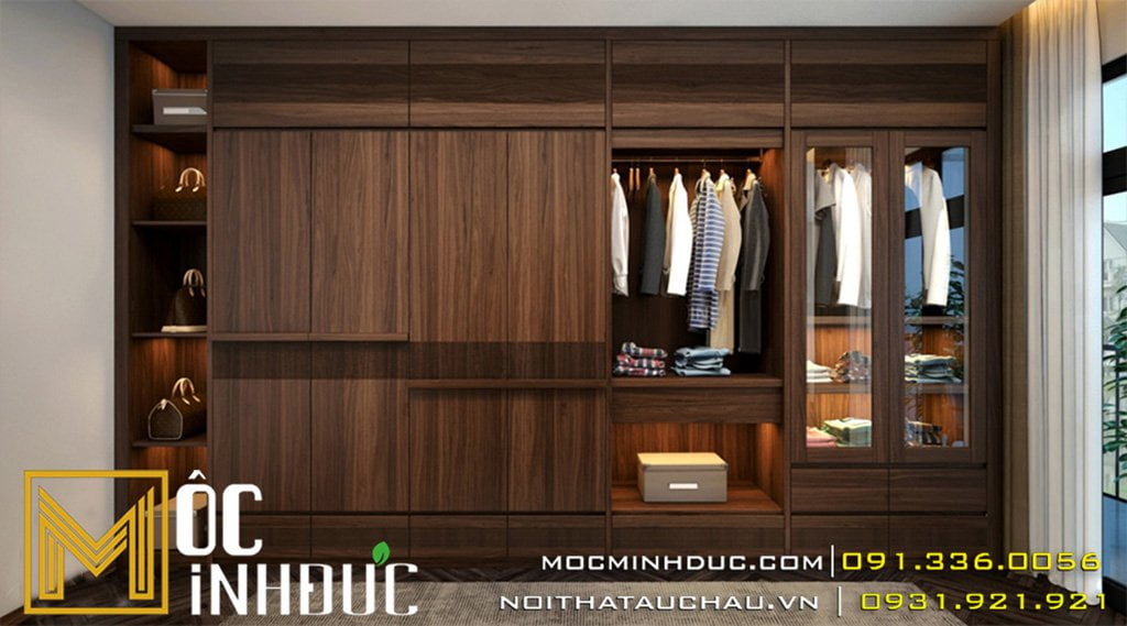 Tủ quần áo bằng gỗ óc chó