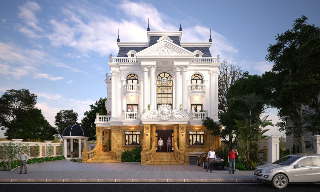 Mẫu biệt thự 3 tầng tân cổ điển với kiến trúc đa dạng độc đáo