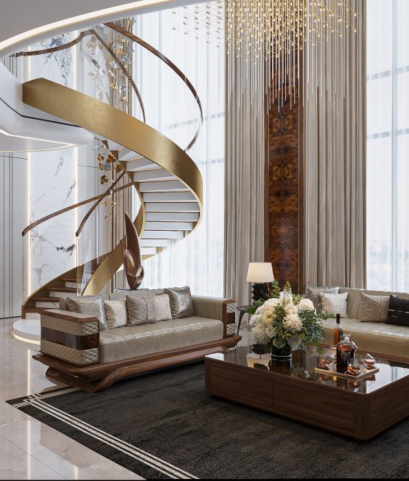 Thiết kế nội thất nhà phố với hệ cầu thang thông tầng đẹp