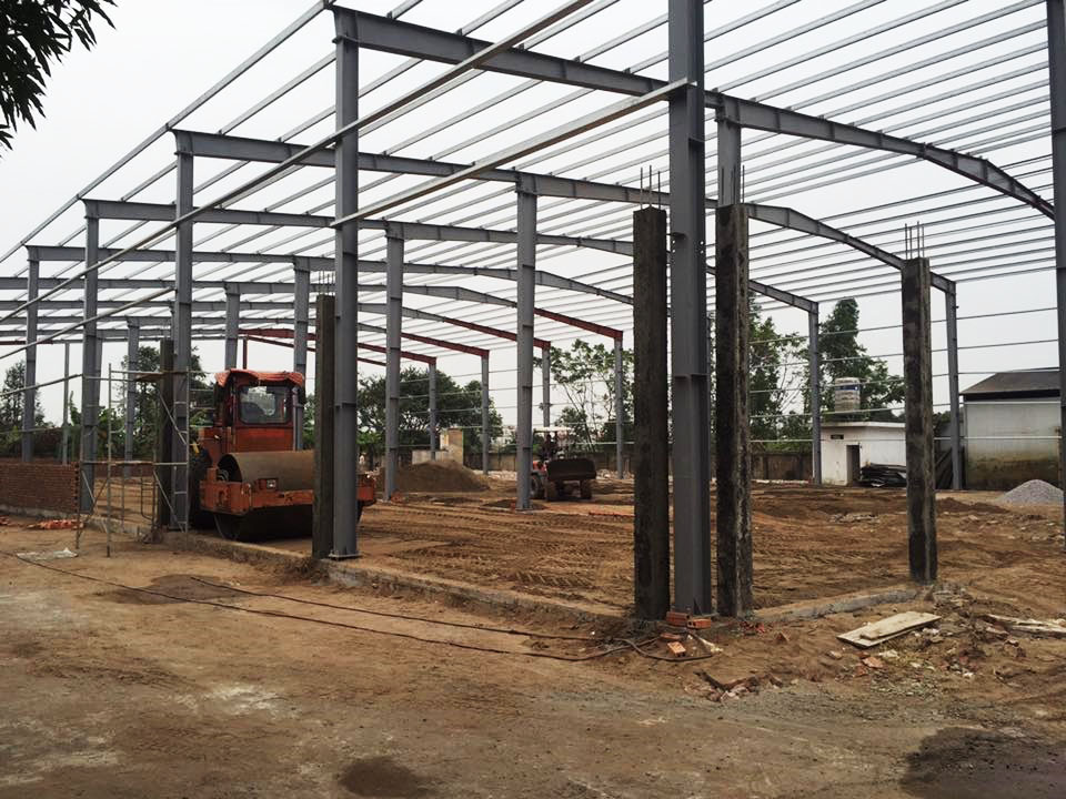 Hình ảnh xây dựng nền móng nhà máy Mộc Minh Đức