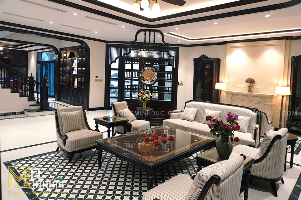 Thi công nội thất dinh thự Mỹ Đức phong cách Indochine