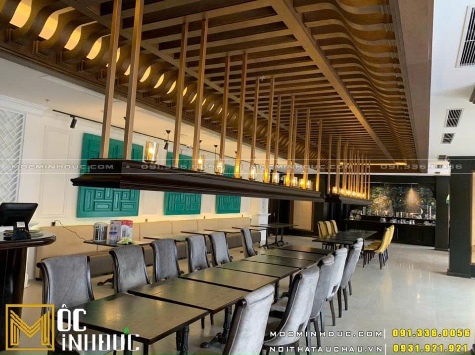 Nội thất nhà hàng phong cách Indochine sang trọng